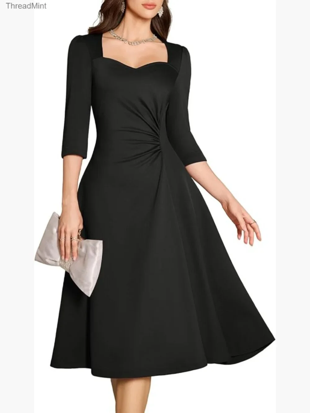 cocktail dress fast shipping NWT Merokeety Womens ivory Satin Strapless Wedding Guest Cocktail Dress  Size M